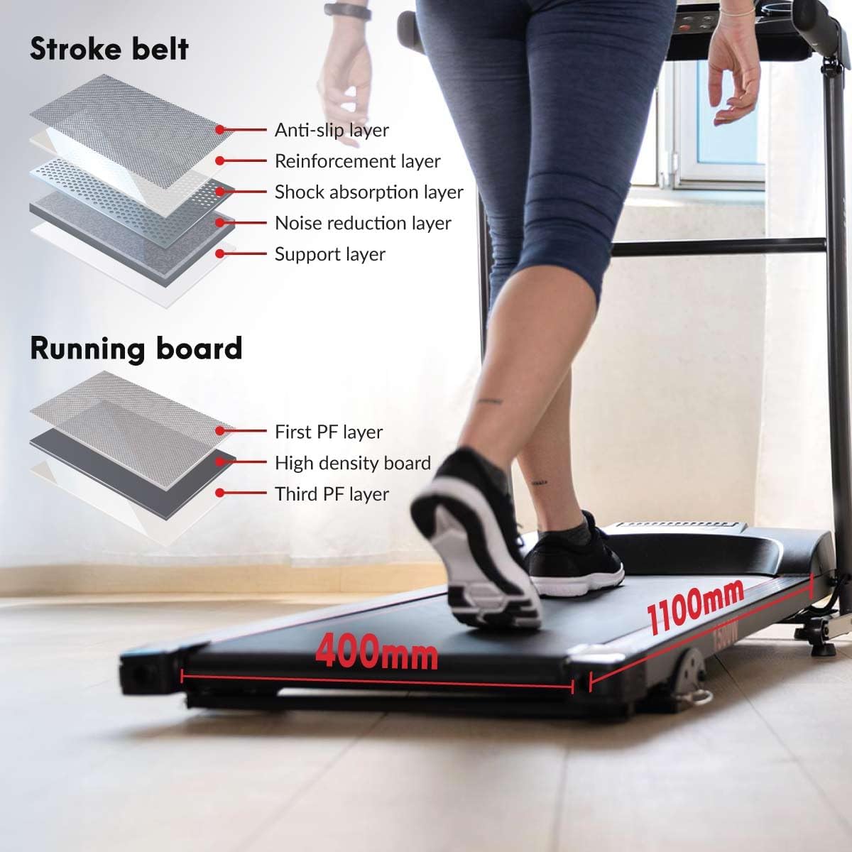Tapis de course pliable 1500W